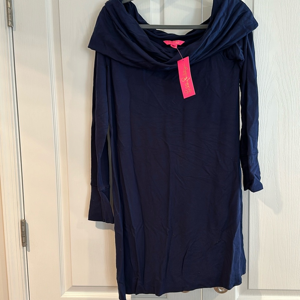 NWT Lilly Pulitzer Belinda Dress True Navy, Size Large